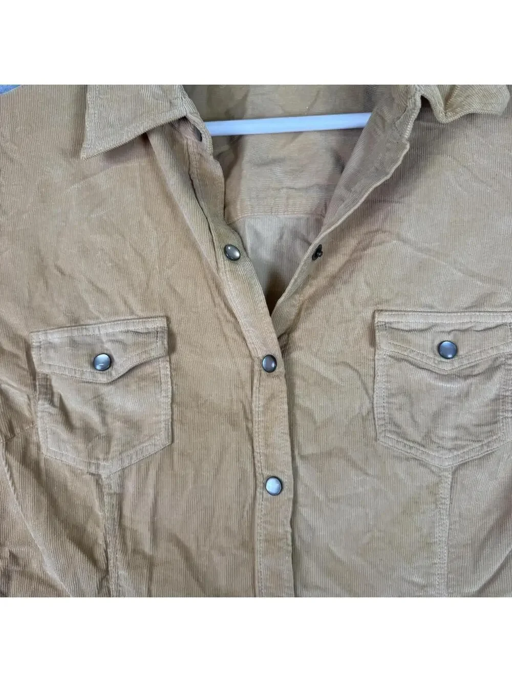 Vintage J. Crew Women's Size Large 100% Cotton Brown Corduroy Button Down Shirt